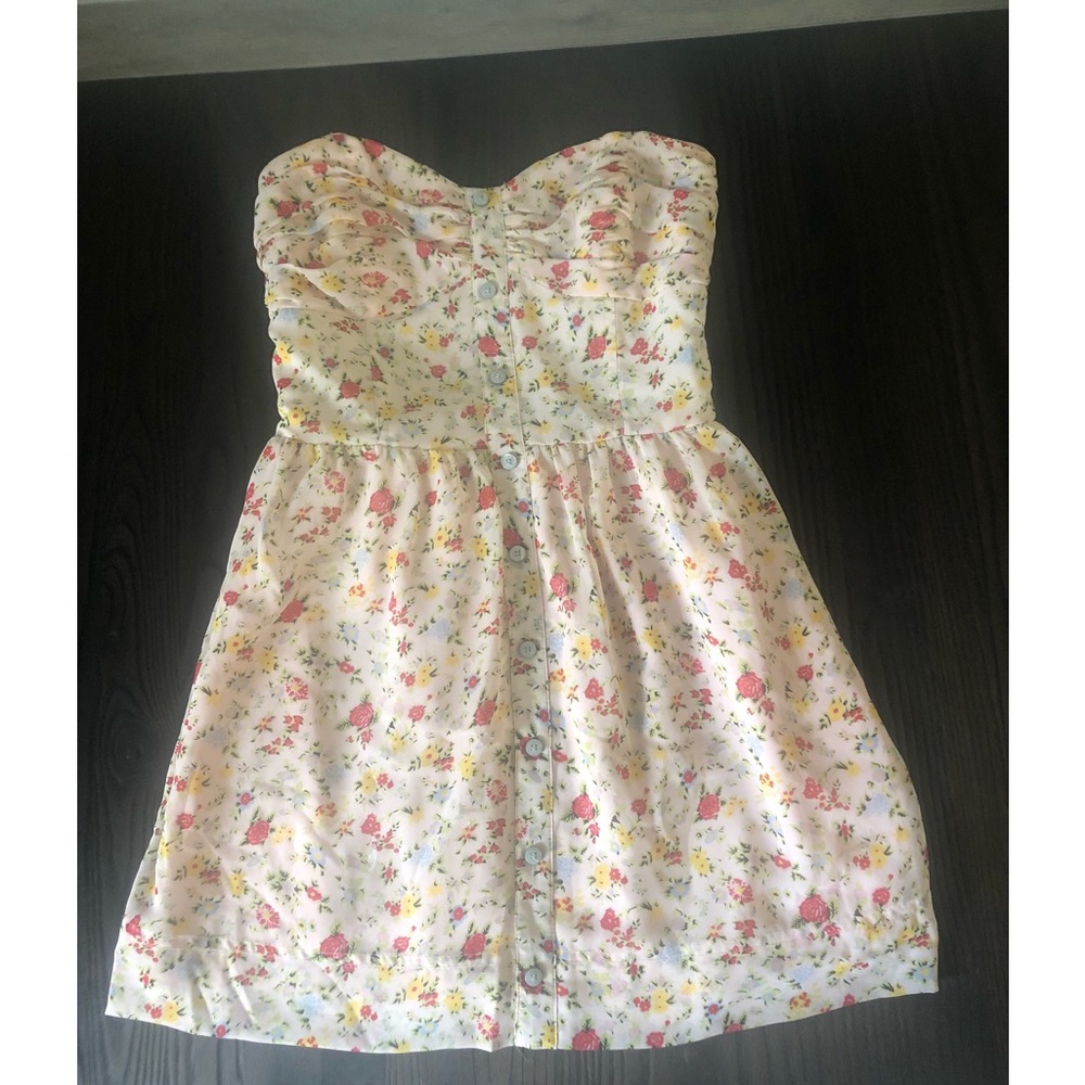 BCBGeneration Floral Strapless Dress